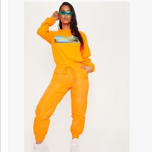 Neon orange drawstring joggers